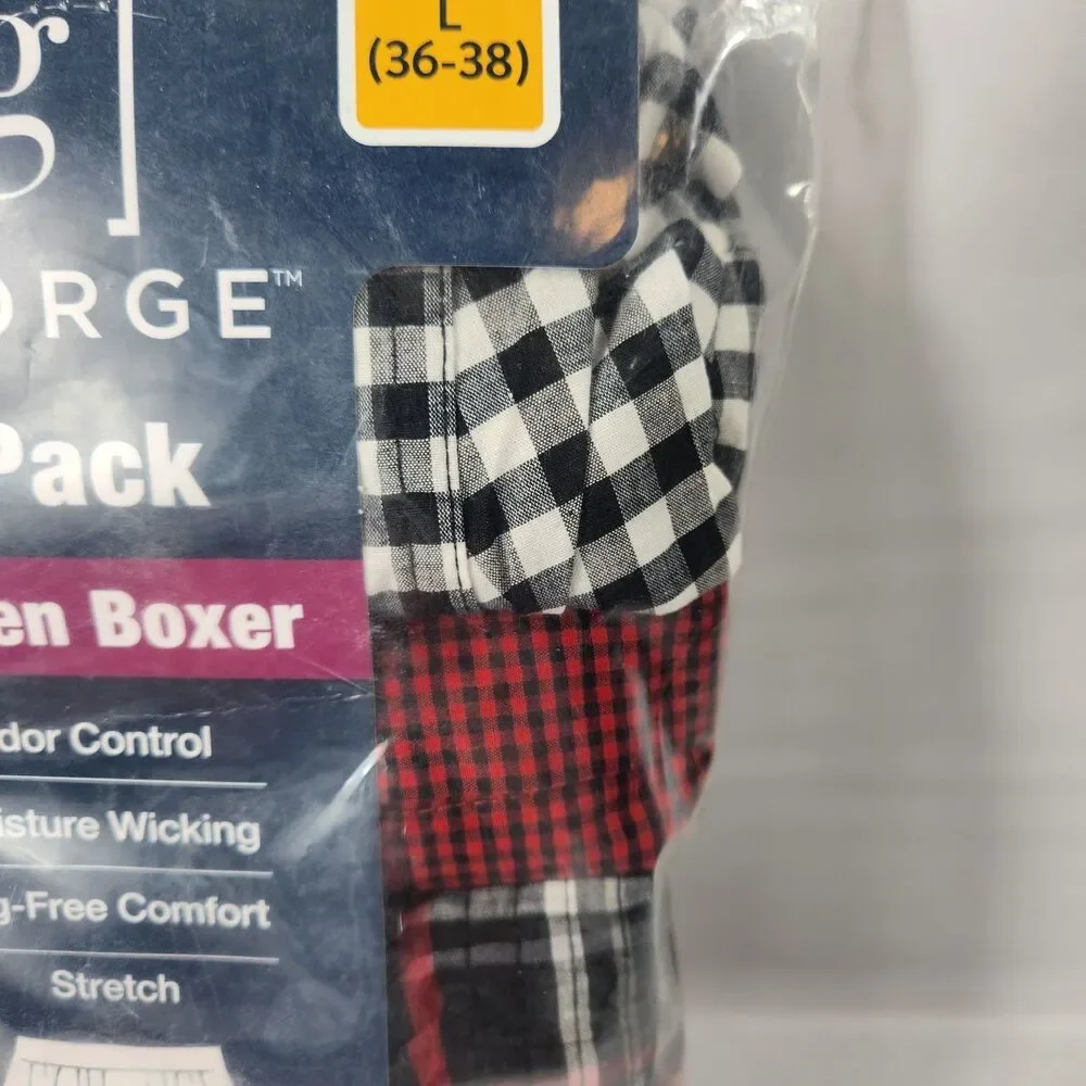 George Men's Woven Boxers 6 Pack Size Large 36-38 - New Missing 1